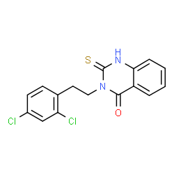 ChemSpider 2D Image | 3-[2-(2,4-dichlorophenyl)ethyl]-2-mercaptoquinazolin-4(3H)-one | C16H12Cl2N2OS