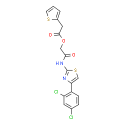 ChemSpider 2D Image | 2-{[4-(2,4-Dichlorophenyl)-1,3-thiazol-2-yl]amino}-2-oxoethyl 2-thienylacetate | C17H12Cl2N2O3S2