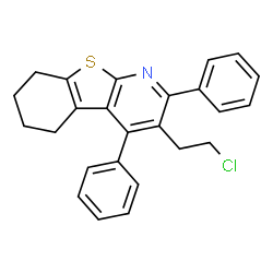 ChemSpider 2D Image | 3-(2-Chloroethyl)-2,4-diphenyl-5,6,7,8-tetrahydro[1]benzothieno[2,3-b]pyridine | C25H22ClNS