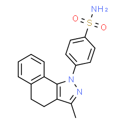 ChemSpider 2D Image | 4-(3-Methyl-4,5-dihydro-1H-benzo[g]indazol-1-yl)benzenesulfonamide | C18H17N3O2S