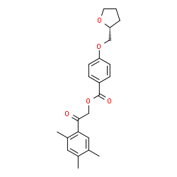 ChemSpider 2D Image | 2-Oxo-2-(2,4,5-trimethylphenyl)ethyl 4-[(2R)-tetrahydro-2-furanylmethoxy]benzoate | C23H26O5