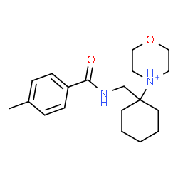 ChemSpider 2D Image | 4-(1-{[(4-Methylbenzoyl)amino]methyl}cyclohexyl)morpholin-4-ium | C19H29N2O2