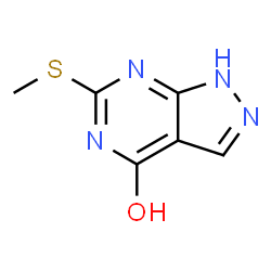 ChemSpider 2D Image | 6-(methylthio)-1H-pyrazolo[3,4-d]pyrimidin-4-ol | C6H6N4OS
