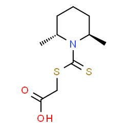 ChemSpider 2D Image | ({[(2R,6R)-2,6-Dimethyl-1-piperidinyl]carbonothioyl}sulfanyl)acetic acid | C10H17NO2S2
