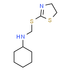 ChemSpider 2D Image | N-[(4,5-Dihydro-1,3-thiazol-2-ylsulfanyl)methyl]cyclohexanamine | C10H18N2S2
