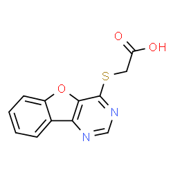 ChemSpider 2D Image | ([1]Benzofuro[3,2-d]pyrimidin-4-ylsulfanyl)acetic acid | C12H8N2O3S