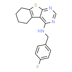 ChemSpider 2D Image | N-(4-Fluorobenzyl)-5,6,7,8-tetrahydro[1]benzothieno[2,3-d]pyrimidin-4-amine | C17H16FN3S