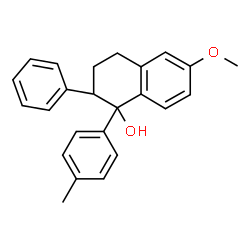ChemSpider 2D Image | 6-Methoxy-1-(4-methylphenyl)-2-phenyl-1,2,3,4-tetrahydro-1-naphthalenol | C24H24O2