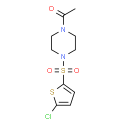 ChemSpider 2D Image | 1-{4-[(5-Chloro-2-thienyl)sulfonyl]-1-piperazinyl}ethanone | C10H13ClN2O3S2