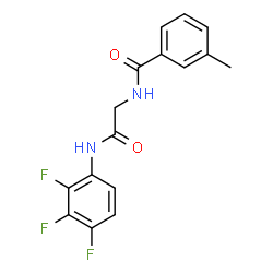 ChemSpider 2D Image | 3-Methyl-N-{2-oxo-2-[(2,3,4-trifluorophenyl)amino]ethyl}benzamide | C16H13F3N2O2