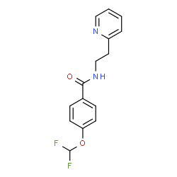 ChemSpider 2D Image | 4-(Difluoromethoxy)-N-[2-(2-pyridinyl)ethyl]benzamide | C15H14F2N2O2