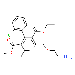 ChemSpider 2D Image | 3-Ethyl 5-methyl 2-((2-aminoethoxy)methyl)-4-(2-chlorophenyl)-6-methylpyridine-3,5-dicarboxylate | C20H23ClN2O5