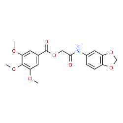 ChemSpider 2D Image | 2-(1,3-Benzodioxol-5-ylamino)-2-oxoethyl 3,4,5-trimethoxybenzoate | C19H19NO8