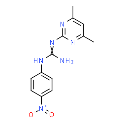 ChemSpider 2D Image | 1-(4,6-dimethylpyrimidin-2-yl)-3-(4-nitrophenyl)guanidine | C13H14N6O2