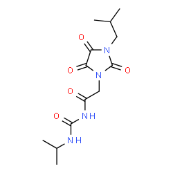ChemSpider 2D Image | 2-(3-Isobutyl-2,4,5-trioxo-1-imidazolidinyl)-N-(isopropylcarbamoyl)acetamide | C13H20N4O5