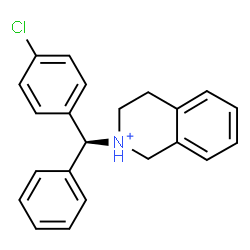 ChemSpider 2D Image | (2R)-2-[(S)-(4-Chlorophenyl)(phenyl)methyl]-1,2,3,4-tetrahydroisoquinolinium | C22H21ClN