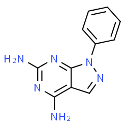 ChemSpider 2D Image | 1-Phenyl-1H-pyrazolo[3,4-d]pyrimidine-4,6-diamine | C11H10N6
