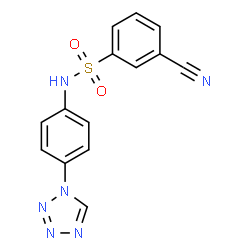 ChemSpider 2D Image | 3-Cyano-N-[4-(1H-tetrazol-1-yl)phenyl]benzenesulfonamide | C14H10N6O2S