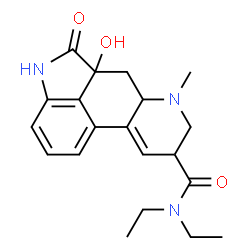 ChemSpider 2D Image | N,N-Diethyl-3-hydroxy-6-methyl-2-oxo-9,10-didehydro-2,3-dihydroergoline-8-carboxamide | C20H25N3O3