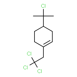 ChemSpider 2D Image | 4-(2-Chloro-2-propanyl)-1-(2,2,2-trichloroethyl)cyclohexene | C11H16Cl4