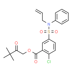 ChemSpider 2D Image | 3,3-Dimethyl-2-oxobutyl 5-[allyl(phenyl)sulfamoyl]-2-chlorobenzoate | C22H24ClNO5S