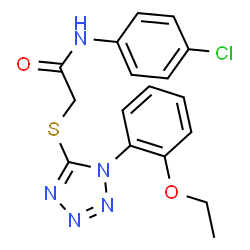 ChemSpider 2D Image | N-(4-Chlorophenyl)-2-{[1-(2-ethoxyphenyl)-1H-tetrazol-5-yl]sulfanyl}acetamide | C17H16ClN5O2S
