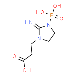 ChemSpider 2D Image | 3-(2-Imino-3-phosphono-1-imidazolidinyl)propanoic acid | C6H12N3O5P