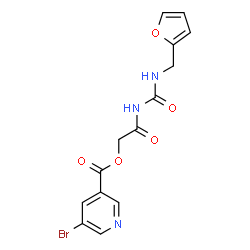ChemSpider 2D Image | 2-{[(2-Furylmethyl)carbamoyl]amino}-2-oxoethyl 5-bromonicotinate | C14H12BrN3O5