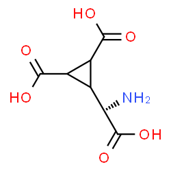 ChemSpider 2D Image | 3-[(S)-Amino(carboxy)methyl]-1,2-cyclopropanedicarboxylic acid | C7H9NO6