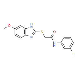 ChemSpider 2D Image | N-(3-Fluorophenyl)-2-[(6-methoxy-1H-benzimidazol-2-yl)sulfanyl]acetamide | C16H14FN3O2S