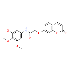ChemSpider 2D Image | 2-[(2-Oxo-2H-chromen-7-yl)oxy]-N-(3,4,5-trimethoxyphenyl)acetamide | C20H19NO7