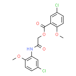 ChemSpider 2D Image | 2-[(5-Chloro-2-methoxyphenyl)amino]-2-oxoethyl 5-chloro-2-methoxybenzoate | C17H15Cl2NO5