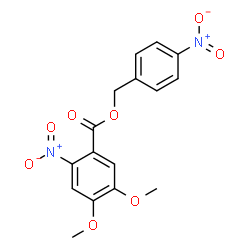 ChemSpider 2D Image | 4-Nitrobenzyl 4,5-dimethoxy-2-nitrobenzoate | C16H14N2O8