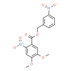ChemSpider 2D Image | 3-Nitrobenzyl 4,5-dimethoxy-2-nitrobenzoate | C16H14N2O8