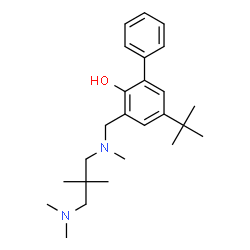 ChemSpider 2D Image | 3-({[3-(Dimethylamino)-2,2-dimethylpropyl](methyl)amino}methyl)-5-(2-methyl-2-propanyl)-2-biphenylol | C25H38N2O