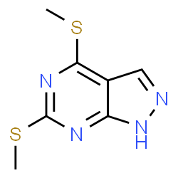 ChemSpider 2D Image | 4,6-Bis(methylthio)-1H-pyrazolo[3,4-d]pyrimidine | C7H8N4S2
