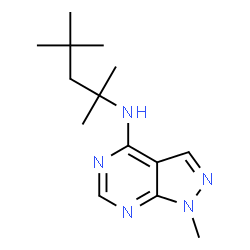 ChemSpider 2D Image | 1-Methyl-N-(2,4,4-trimethyl-2-pentanyl)-1H-pyrazolo[3,4-d]pyrimidin-4-amine | C14H23N5