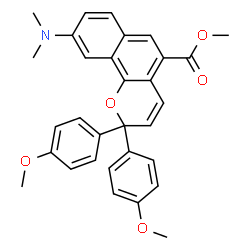 ChemSpider 2D Image | Methyl 9-(dimethylamino)-2,2-bis(4-methoxyphenyl)-2H-benzo[h]chromene-5-carboxylate | C31H29NO5