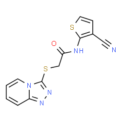 ChemSpider 2D Image | N-(3-Cyano-2-thienyl)-2-([1,2,4]triazolo[4,3-a]pyridin-3-ylsulfanyl)acetamide | C13H9N5OS2