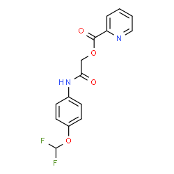 ChemSpider 2D Image | 2-{[4-(Difluoromethoxy)phenyl]amino}-2-oxoethyl 2-pyridinecarboxylate | C15H12F2N2O4