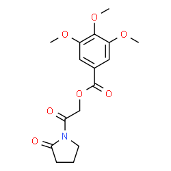 ChemSpider 2D Image | 2-Oxo-2-(2-oxo-1-pyrrolidinyl)ethyl 3,4,5-trimethoxybenzoate | C16H19NO7