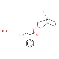 ChemSpider 2D Image | 8-Methyl-8-azabicyclo[3.2.1]oct-3-yl 3-hydroxy-2-phenylpropanoate hydrobromide (1:1) | C17H24BrNO3