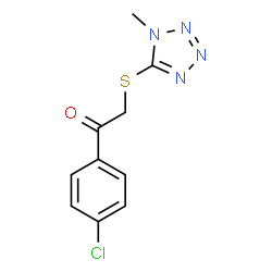 ChemSpider 2D Image | 1-(4-Chlorophenyl)-2-[(1-methyl-1H-tetrazol-5-yl)sulfanyl]ethanone | C10H9ClN4OS