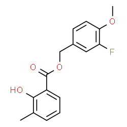 ChemSpider 2D Image | 3-Fluoro-4-methoxybenzyl 2-hydroxy-3-methylbenzoate | C16H15FO4