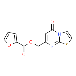ChemSpider 2D Image | (5-Oxo-5H-[1,3]thiazolo[3,2-a]pyrimidin-7-yl)methyl 2-furoate | C12H8N2O4S