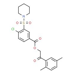 ChemSpider 2D Image | 2-(2,5-Dimethylphenyl)-2-oxoethyl 4-chloro-3-(1-piperidinylsulfonyl)benzoate | C22H24ClNO5S