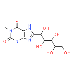 ChemSpider 2D Image | 1-C-(1,3-Dimethyl-2,6-dioxo-2,3,6,7-tetrahydro-1H-purin-8-yl)pentitol | C12H18N4O7
