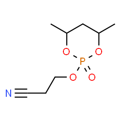 ChemSpider 2D Image | 3-[(4,6-Dimethyl-2-oxido-1,3,2-dioxaphosphinan-2-yl)oxy]propanenitrile | C8H14NO4P