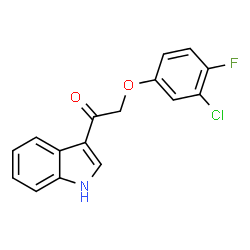 ChemSpider 2D Image | 2-(3-Chloro-4-fluorophenoxy)-1-(1H-indol-3-yl)ethanone | C16H11ClFNO2