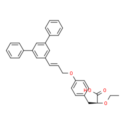 ChemSpider 2D Image | (2S)-2-Ethoxy-3-(4-{[(2E)-3-(1,1':3',1''-terphenyl-5'-yl)-2-propen-1-yl]oxy}phenyl)propanoic acid | C32H30O4